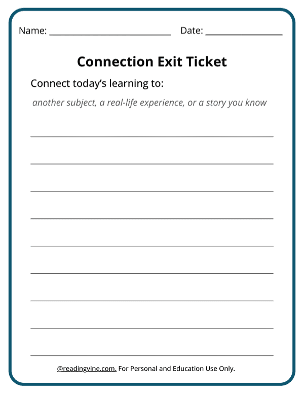Connection Exit Ticket